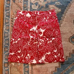 Talbots red and white cotton twill skirt size 4
